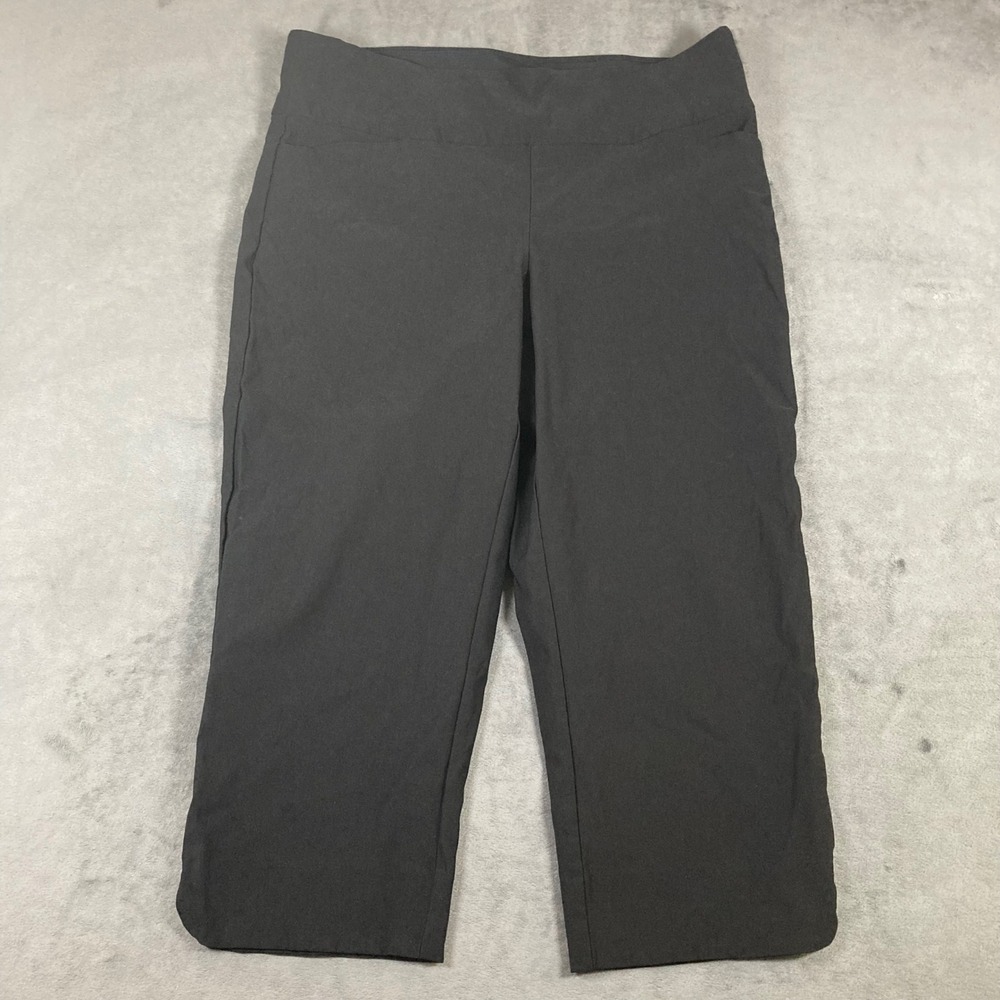 S.C. & Co. Womens Black Pull On Capri Pants Cropped Trousers Size 16